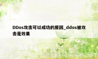 DDos攻击可以成功的原因_ddos被攻击是效果