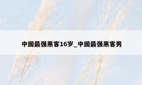 中国最强黑客16岁_中国最强黑客男