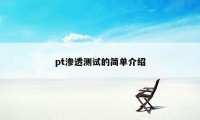 pt渗透测试的简单介绍