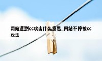 网站遭到cc攻击什么意思_网站不停被cc攻击