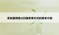 系统漏洞端口扫描常用方式的简单介绍
