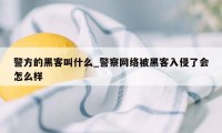 警方的黑客叫什么_警察网络被黑客入侵了会怎么样