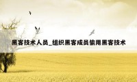 黑客技术人员_组织黑客成员偷用黑客技术