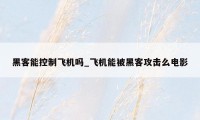 黑客能控制飞机吗_飞机能被黑客攻击么电影