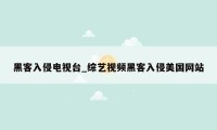 黑客入侵电视台_综艺视频黑客入侵美国网站