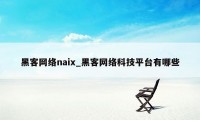 黑客网络naix_黑客网络科技平台有哪些