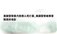 美国警察暴力致黑人死亡案_美国警察被黑客勒索的电影