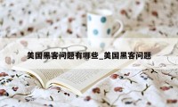 美国黑客问题有哪些_美国黑客问题