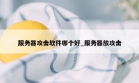 服务器攻击软件哪个好_服务器放攻击