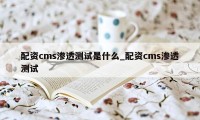 配资cms渗透测试是什么_配资cms渗透测试