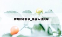 黑客技术自学_黑客入侵自学