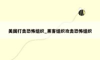美国打击恐怖组织_黑客组织攻击恐怖组织