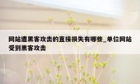 网站遭黑客攻击的直接损失有哪些_单位网站受到黑客攻击