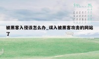 被黑客入侵该怎么办_误入被黑客攻击的网站了
