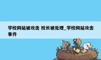 学校网站被攻击 校长被处理_学校网站攻击事件