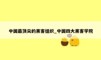 中国最顶尖的黑客组织_中国四大黑客学院