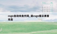 csgo自动攻击代码_装csgo提示黑客攻击