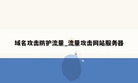 域名攻击防护流量_流量攻击网站服务器