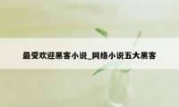 最受欢迎黑客小说_网络小说五大黑客