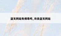 盗文网站有病毒吗_攻击盗文网站