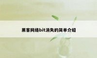 黑客网络bit消失的简单介绍