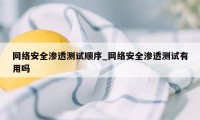 网络安全渗透测试顺序_网络安全渗透测试有用吗