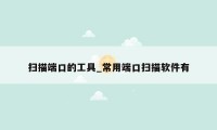扫描端口的工具_常用端口扫描软件有