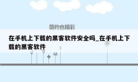 在手机上下载的黑客软件安全吗_在手机上下载的黑客软件