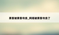 黑客被黑客攻击_网络被黑客攻击了