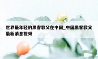 世界最年轻的黑客教父在中国_中国黑客教父最新消息视频