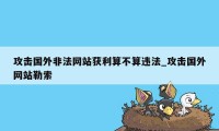 攻击国外非法网站获利算不算违法_攻击国外网站勒索