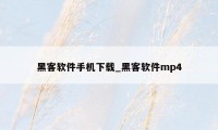 黑客软件手机下载_黑客软件mp4