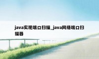 java实现端口扫描_java网络端口扫描器